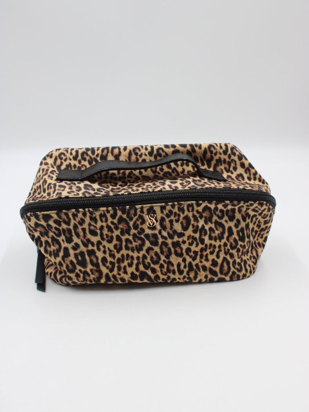Victoria's Secret 3-Piece Expandable Makeup Bag Leopard Print Cosmetic Travel